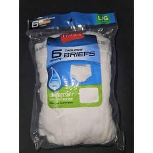Size LG‎ 14 -16 6 Pair Boys Briefs Tagless Hanes New
